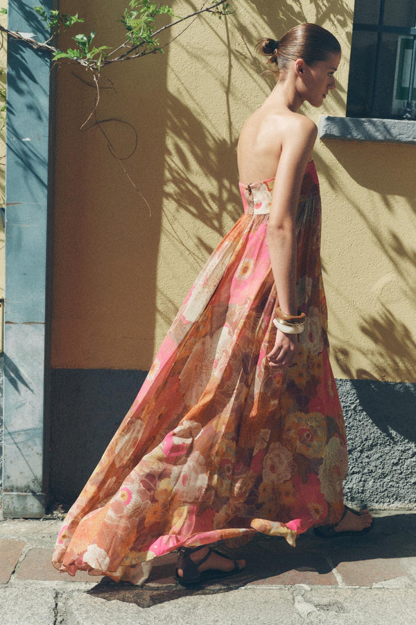 Isola | Vestido Largo Con Estampado Floral