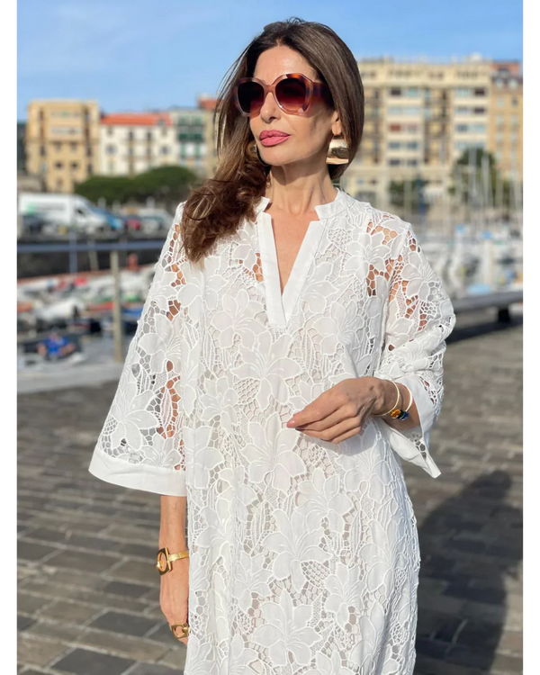 Elvira | Vestido largo de encaje lujoso