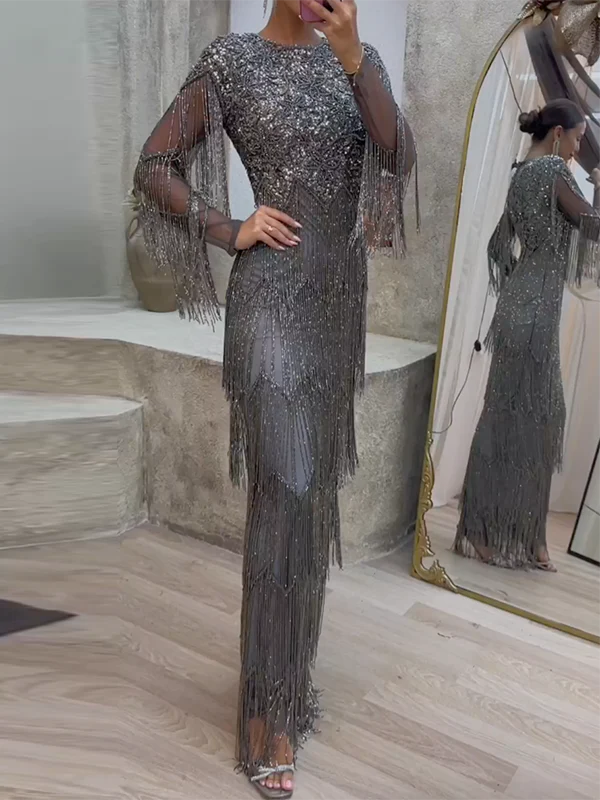 Vestido De Malla Con Lentejuelas