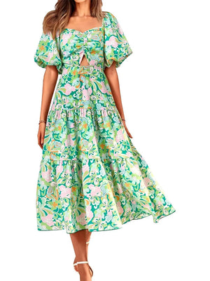 Vestido largo bohemio con estampado floral