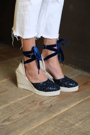 Alpargata Brillo azul marino Olivia