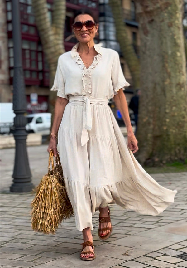 Vestido Igone Lino Beige