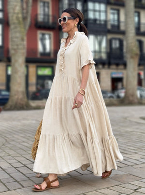 Vestido Igone Lino Beige