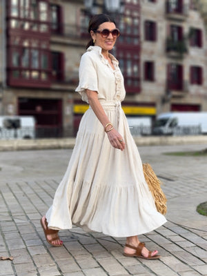 Vestido Igone Lino Beige