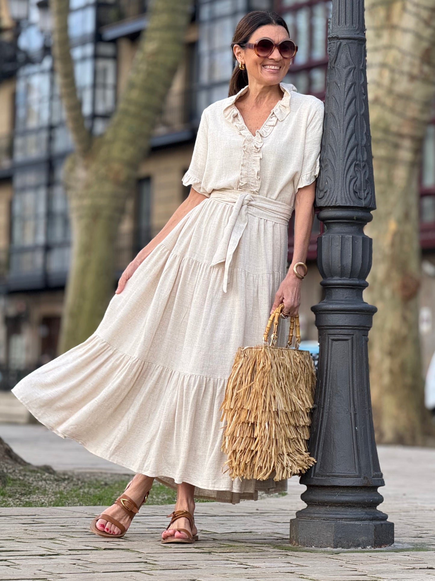 Vestido Igone Lino Beige