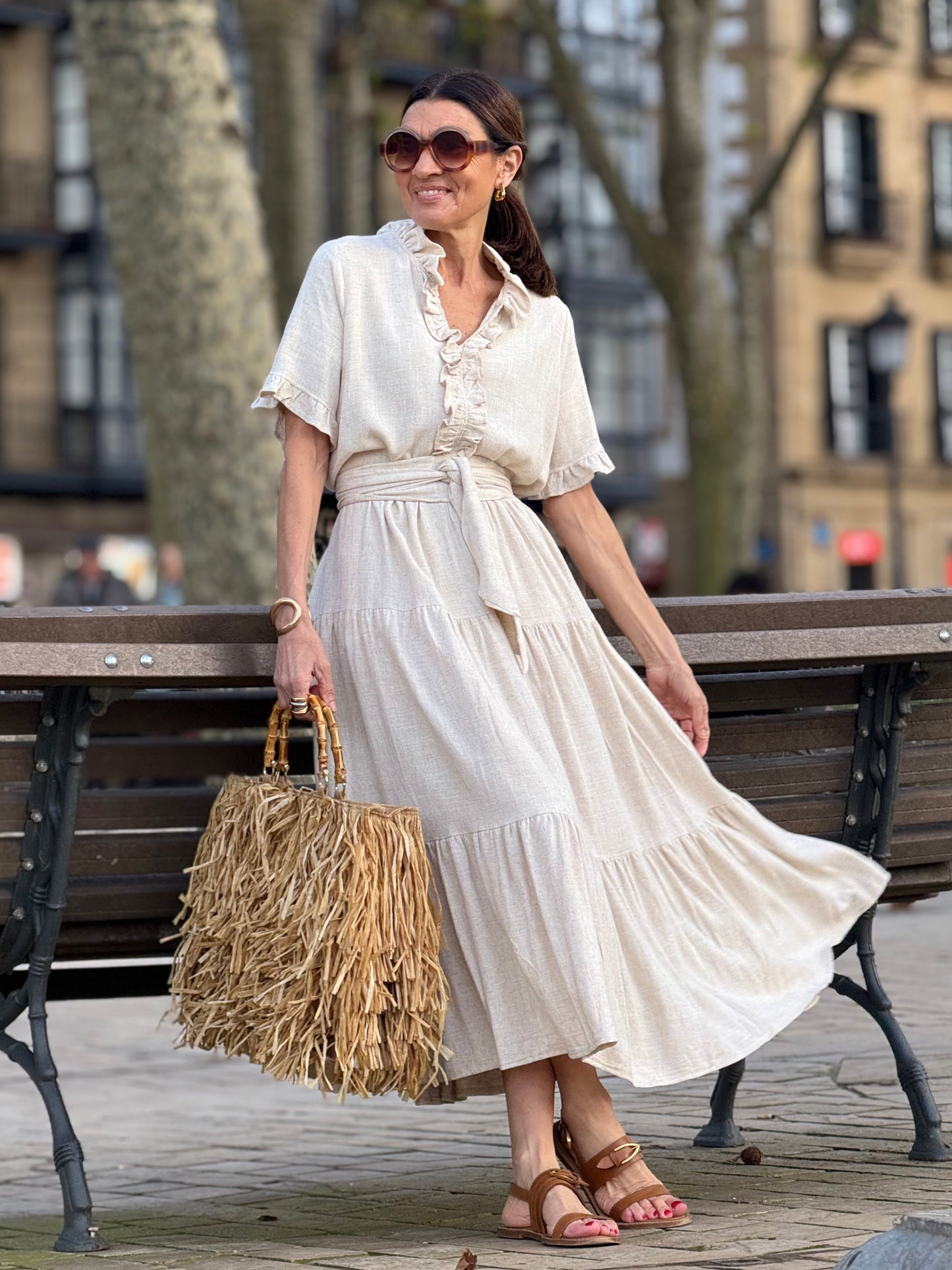 Vestido Igone Lino Beige