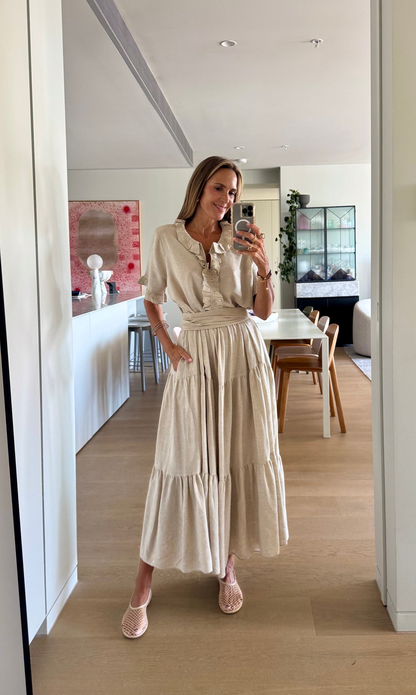 Vestido Igone Lino Beige
