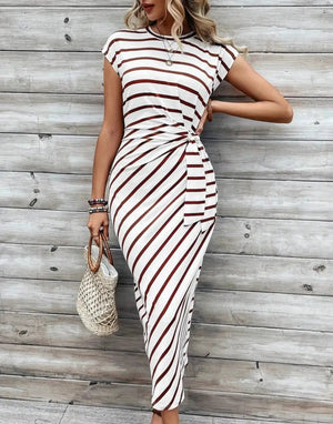 Vestido Chic Largo De Rayas