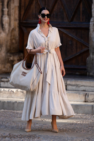 Vestido Igone Lino Beige