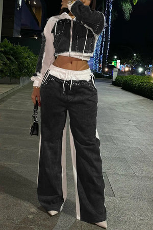 Conjunto Casual de Mezclilla y Brillos