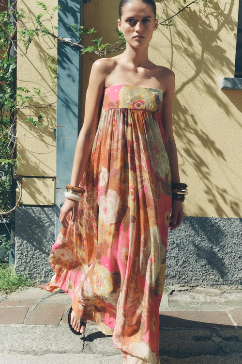 Isola | Vestido Largo Con Estampado Floral