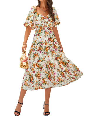 Vestido largo bohemio con estampado floral