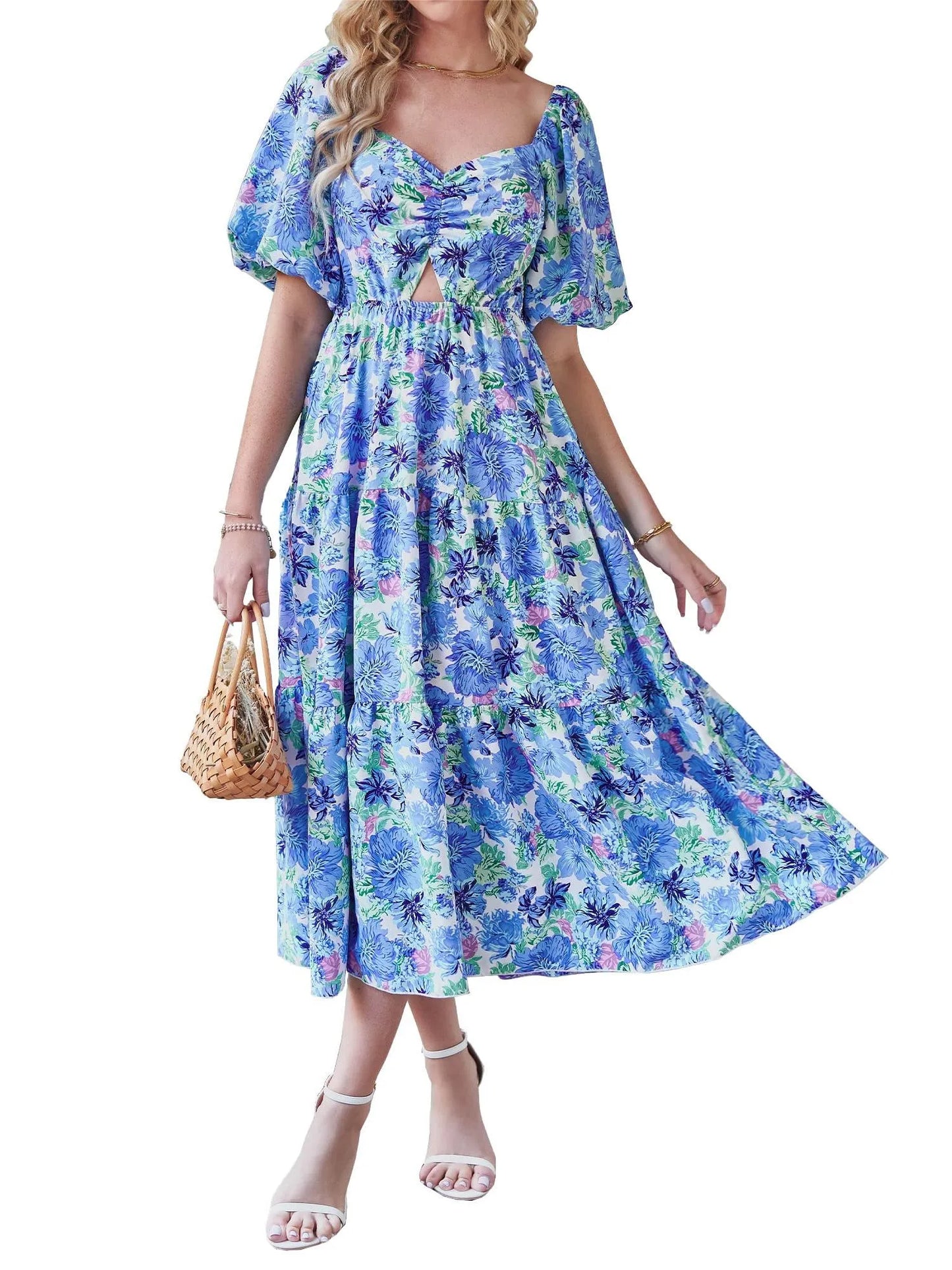 Vestido largo bohemio con estampado floral