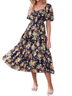 Vestido largo bohemio con estampado floral