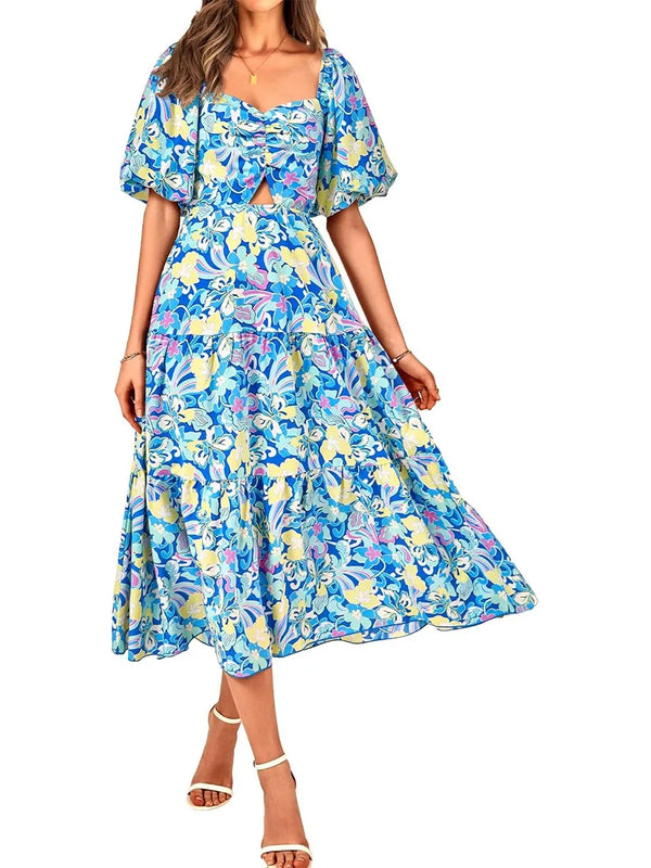 Vestido largo bohemio con estampado floral