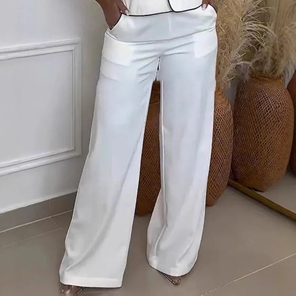 Conjunto de pantalón ancho de un solo hombro