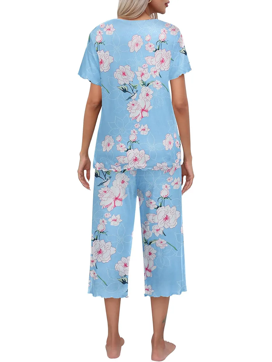 Pijama con top y pantalón estampado