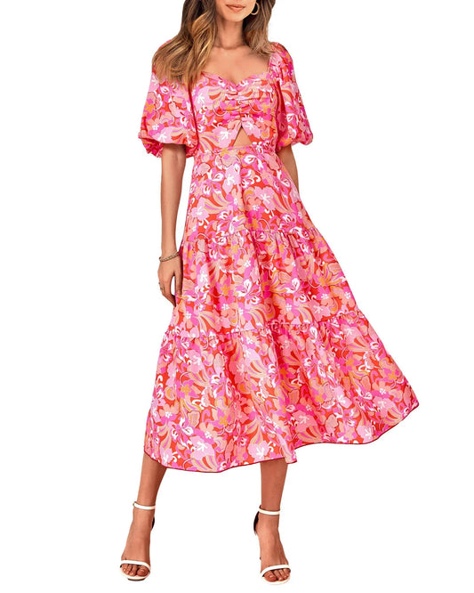 Vestido largo bohemio con estampado floral