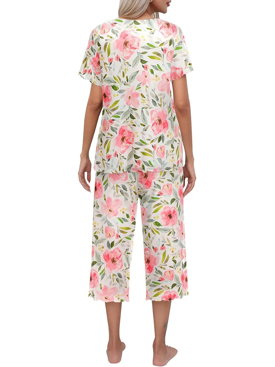 Pijama con top y pantalón estampado