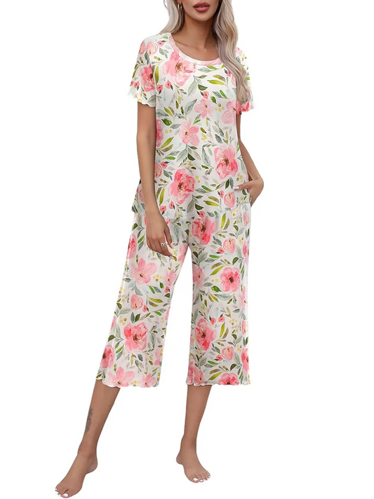 Pijama con top y pantalón estampado