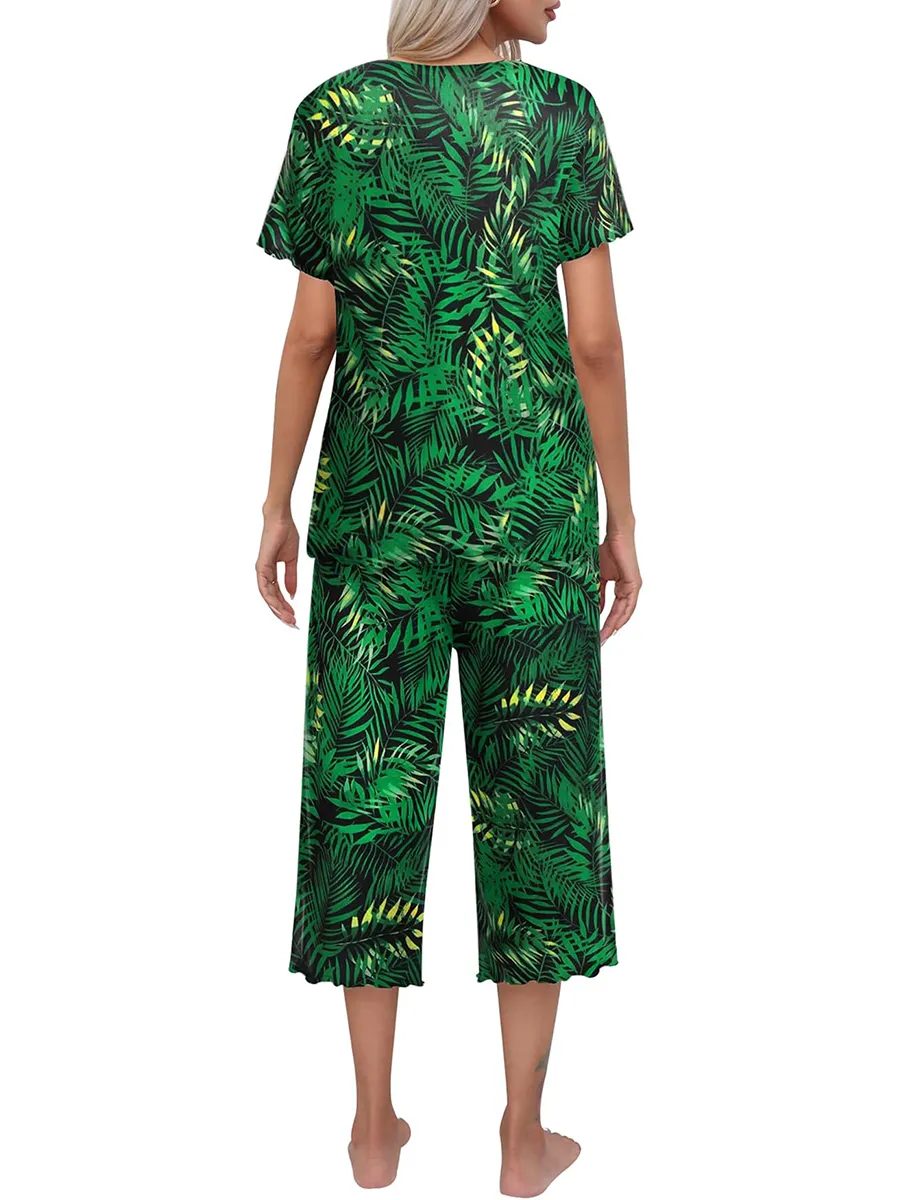 Pijama con top y pantalón estampado