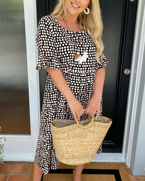 Vestido Midi de Lunares Chic