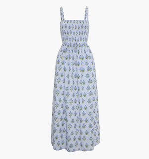 Vestido Anita Nap - Estampado de bloques azules