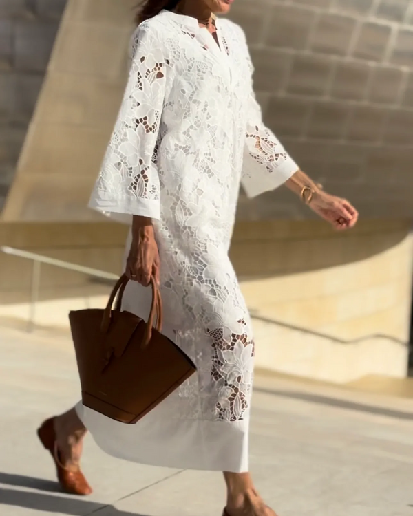 Elvira | Vestido largo de encaje lujoso