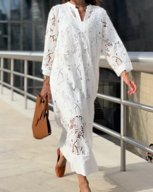 Elvira | Vestido largo de encaje lujoso