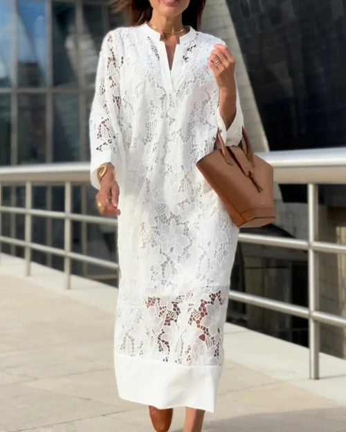 Elvira | Vestido largo de encaje lujoso