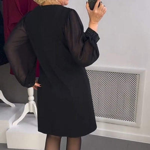 Vestido Luna Negra | Midi Elegante con Brillos de Cristal