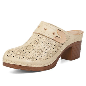 Sandalias gruesas con punta cerrada y sin cordones